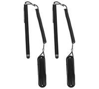 Gadpiparty 2pcs Universal Capacitive Stylus Pen with Spring Coil Lanyard, Plastic Touchscreen Stylus for Phones and Tablets, Sturdy and Compatible for Online Classes and Busy Environments