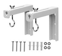 Gadpiparty 2pcs Universal Projector Ceiling Mount Brackets White Metal Wall Hanging Stand Easy to Install Stable Support for Office and Home Projector Screens
