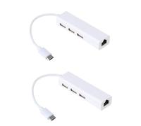 Gadpiparty 2pcs Usb c to Ethernet Adapter Gigabit Hub Port Usb Type Lan Port for Plus Note