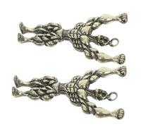 Gadpiparty 2pcs Vintage Fitness Charms for DIY Jewelry Making Bodybuilding Man Pendants for Bracelets and Necklaces Durable Sports Accessories for Crafting