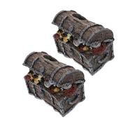 Gadpiparty 2pcs Vintage Resin Treasure Chest Aquarium Decoration Water-resistant Fish Tank Ornament Safe for Freshwater and Tanks Sturdy Aquarium Hideout for Creative Underwater Landscape