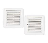 Gadpiparty 2pcs Weatherproof Louvered Vent Covers Airflow Exhaust Outlet Caps for Outdoor Air Vents Durable Plastic Grilles Suitable for Kitchen Fans Dryer Extractors