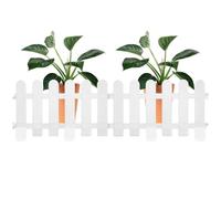 Gadpiparty 2pcs White Plastic Garden Fence with Round-top Design and Base Decorative Lawn and Plant Borders for Driveways Versatile Picket Fence Panels to Enhance Outdoor Aesthetics and