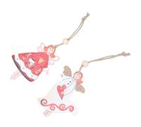 Gadpiparty 2pcs Wooden Angel Decorations Christmas Angel Pattern Creative Double-sided Painted for Wall or Hallway Christmas Hanging Decor