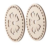 Gadpiparty 2pcs Wooden Basket Bottom for Crochet Bags DIY Bag Shaping Base with Holes Smooth Surface Craft Accessory for Handmade Knitting Projects