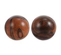 Gadpiparty 2pcs Wooden Hand Massage Balls for Exercise with Polished Surface, Acupressure Round Massage Balls Made from Chicken Wing and Black Grain Wood, for Leisure Time