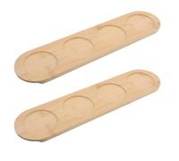 Gadpiparty 2pcs Wooden Whiskey Glasses Tray - Wooden 4-Slot Whiskey Glasses Flight Board Holder For Wine Beer Cocktails Drink Coaster Tray For Bars Ktv Parties Decor
