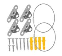 Gadpiparty 2sets Earthquake Safe Furniture Anchors Stainless Steel Tip Straps Childproof Safety Straps for Bookshelves