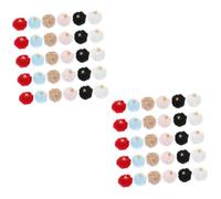 Gadpiparty 2sets Tiny Pom Poms Jewelry Making Charms Fluffy Balls for DIY Earrings Necklaces Bracelets and Keychains White Light Pink Light Brown Black Blue Red 30pcs*2
