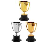 Gadpiparty 3 Pack Mini Plastic Trophy Gold Silver Bronze Award Trophies Set Trophies for Prizes Trophies with Base for Sports Competitions Party Favors Trophy Award