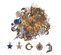 Gadpiparty 3 packs DIY Alloy Charms for Jewelry Making Star Moon Planet Pendants for Necklaces Bracelets Keychains More for Crafting and Sharing with Family Friends