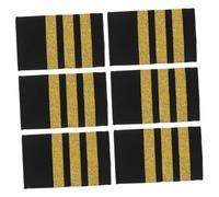 Gadpiparty 3 Pairs Gold Pilot Epaulettes for Airline Uniforms Woven Tape Shoulder Boards Precision Crafted Aviation Standard Insignia for Pilots and Crew Professional Epaulet Uniform