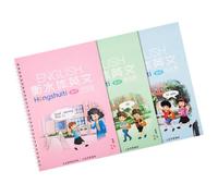 Gadpiparty 3 Pcs English Groove Copybook for Beginner Students, Creative Sentence Style Paper Handwriting Practice Book for School Use, Helping Remember Words and Progress to Writing