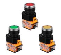 Gadpiparty 3 Pcs Plastic Momentary Push Button Switch with Self-reset Function, Easy to Replace and Oxidation Resistant, Suitable for Industrial Control Panels and Circuit Applications