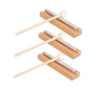 Gadpiparty 3 Sets Wooden Hand Bell Chimes Portable Percussion Instruments for Meditation Yoga Prayer Classroom Management Mindfulness Bells with Clear Resonant Sound