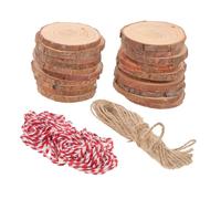 Gadpiparty 30 Pcs Unfinished Pine Wood Slices with Smooth Surface and Strong Sturdy Construction for DIY Painting Crafts Wedding Centerpieces Rustic Decor Includes Twine String