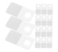 Gadpiparty 300pcs Transparent Adhesive Hanging Tabs with Round Hole Clear Self-Adhesive Plastic Hooks for Retail Display Space-Saving Sticky Hanger Hooks for Packaging Bags and Boxes