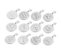 Gadpiparty 304 Stainless Steel Zodiac Pendant Set - 12 Creative Symbol Charms for DIY Jewelry Making Fashion Accessories Unique Ideas