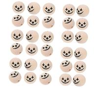 Gadpiparty 30Pcs Colored Wooden Beads for DIY Jewelry Making Crafting Spacer Charms for Necklaces Bracelets and Pendants for Halloween Decorations and Creative Projects