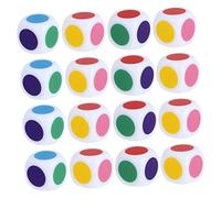Gadpiparty 30Pcs Colorful Teaching Dice Acrylic Interactive Dices for School Early Education Color Recognition Board Games with Smooth Rounded Corners Safe