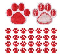 Gadpiparty 30pcs Cute Paw Print Embroidered Patches Self Adhesive Iron Applique for Clothes DIY Craft Strong Hold Instant Repair Bulk Value Pack for Jackets Jeans Backpacks