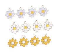 Gadpiparty 30Pcs Flower Shaped Charms DIY Decorative Pendant for Key Rings Necklaces Crafts Mixed Colors Durable Skin Friendly Jewelry Making Accessories