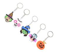 Gadpiparty 30pcs Halloween Keychains Set Pumpkin Ghost Witch Key Ring PVC Bag Pendant Cartoon Keyring Lightweight Ornament for Backpack Decoration
