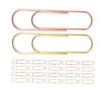 Gadpiparty 30pcs Large Colorful Paper Clips Heavy Duty Document Clamps for File Sorting and Paperwork Organizing Reusable Big Paper Organizer Clips in Gold and Rose Gold