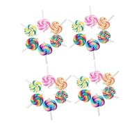 Gadpiparty 30Pcs Polymer Clay Lollipop Pendant Charms for DIY Jewelry Making Random Colors Cute Candy Key Chain Accessories for Bracelets Necklaces Earrings Random Color
