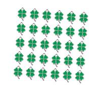 Gadpiparty 30pcs St Patrick's Day Four Leaf Pendant Charms DIY Jewelry Making Craft Accessories for Bracelets Necklaces Earrings Anklets Silver Green