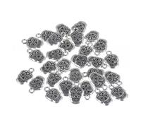 Gadpiparty 30pcs Vintage Alloy Skull Head Charms Hanging Hole Design for DIY Jewelry Making Accessories Suitable for Halloween Bracelets Simple and Delicate Style