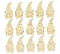 Gadpiparty 30pcs Wooden Gnome Cutouts Smooth DIY Craft Pendants Unfinished Wood Slices for Christmas Tree Hanging Decoration Family Handcraft Supplies