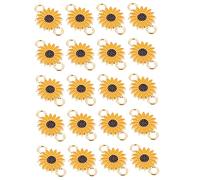 Gadpiparty 30Pcs Yellow Daisy Alloy DIY Pendants for Jewelry Making Creative Double Hole Sunflower Charms for Necklace Key Ring Craft Projects for Women and Handmade Accessories