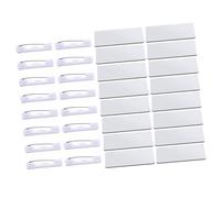 Gadpiparty 32Pcs Blank Name Tags with Pins DIY Id Badges for Office School Work Uniforms Smooth Surface with Transparent Film Pin Identification for Restaurants Hotels Flight Attendants