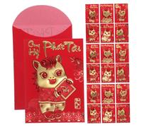 Gadpiparty 360pcs Vietnamese Red Envelopes X Year Horse Lucky Money Packets with Vietnamese Text Red Year Envelopes Featuring Elegant Horse Design for Lunar Festival Gifting