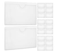 Gadpiparty 36pcs Self-Adhesive Plastic Label Pockets 6x11cm Horizontal Card Holders for Office, Classroom, and Home Storage Organization