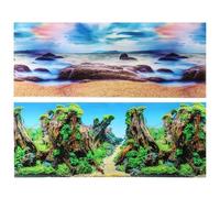 Gadpiparty 3d Double-sided Fish Tank Background Paper 50x122cm Removable Aquarium Wallpaper Sticker for Freshwater and Saltwater Tank Decor