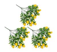 Gadpiparty 3pcs Artificial Lemons Branches Set with Leaves Realistic Fruit | Lifelike Detailed Textures with Natural Finish, Vibrant Colors, No Fading, for Centerpieces and Photo Backdrops