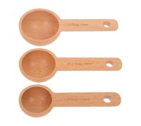 Gadpiparty 3Pcs Beech Wood Coffee Measuring Scoop Set Wooden Coffee Bean and with 7.5Ml 10Ml 15Ml Sizes for and Kitchen Use