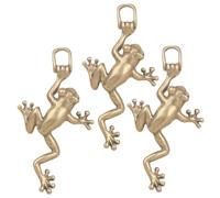 Gadpiparty 3pcs Brass Frog Keychain Charms for DIY Crafting Vintage Frog Hanging Decor for Keyring Accessories