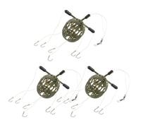 Gadpiparty 3pcs Carp Fishing Feeder Cage Kit with Stable Hooked Design and Lightweight Abs Material, High Carbon Steel Hooks Included, for Lake or River Fishing Anglers