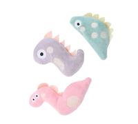 Gadpiparty 3pcs Cat Plush with Catnip, Interactive Soft Pet Teaser Set for Kittens - Pink Snake, Gray Dinosaur, Green Aquatic for Indoor Play