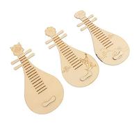 Gadpiparty 3pcs Chinese Style Wooden Lute for Educational Musical Instrument DIY Painting Creative Gift Durable Safe Material