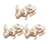 Gadpiparty 3pcs DIY Wooden Rabbit Puzzle Kit for Adults Paintable Animal Model for Creative Coloring and Assembly Sturdy Brain Teaser for Motor Skill Development and Family Fun