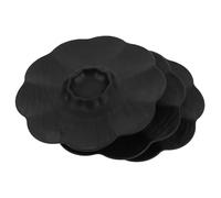 Gadpiparty 3pcs Dumpling Serving Plate, Sushi Dishes with Vinegar Dish, Flower Shaped Pp Divided Compartments, Black, Space-Saving, for Everyday Meals and Restaurant