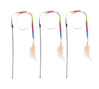 Gadpiparty 3pcs Funny Cat Stick Interactive Kitten Toys Cat Ball Interesting Toys Supple Wand Handheld Teaser Playthings for Lovers