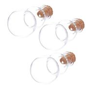 Gadpiparty 3pcs Gourd Shape Transparent Glass Jars with Cork Stoppers for DIY Storage Drift Bottles Decorative Wishing Bottles for Crafts Home Decor