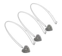 Gadpiparty 3PCS Luminous Heart Shape Pendant Necklace for DIY Jewelry Making Hollow Out Oil Diffuser Holder Aromatherapy Container for Essential Oils