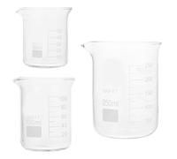 Gadpiparty 3pcs Measuring Glass Beakers Set with Scale Design and Spouts Laboratory Glass Beakers for Research and Classroom Use Lightweight