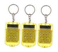 Gadpiparty 3pcs Mini Electronic Calculator Key Ring Portable LCD Display Compact Pocket Calculator for Students Daily Use